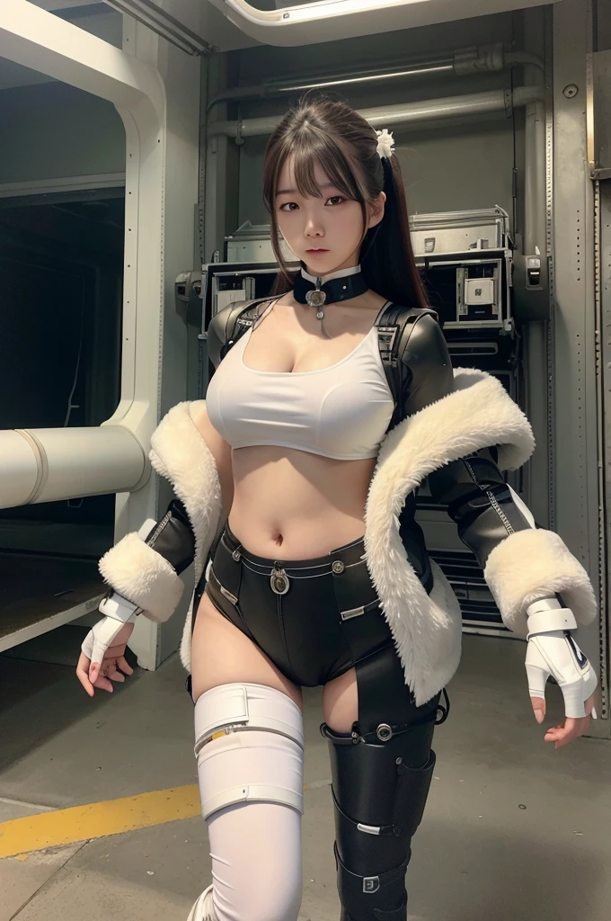NSFW,((top-quality、in 8K、masterpiece:1.3))Wearing a silvery-white mech,Girl with a delicate face,The highest image quality,ultraclear,Facial features are delicate and clear,Armageddon,machine arms,exquisitedetails,(cammel toe)、Mechanical pattern,cyberpunked、Cyber City、digital、century、tron、()