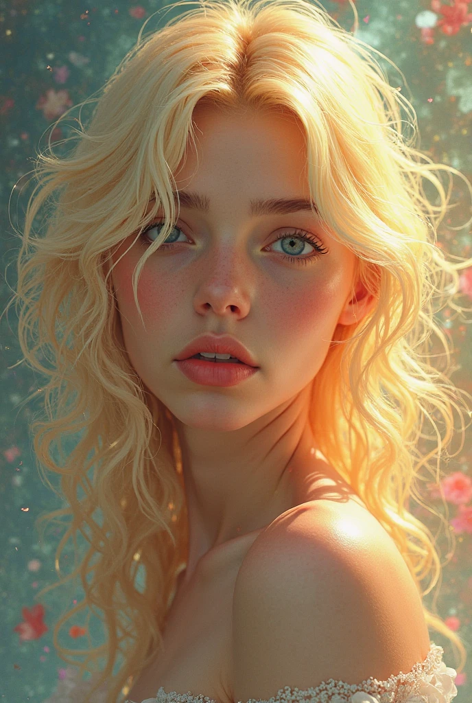 (finely detailed beautiful eyes and detailed face,masterpiece sidelighting,masterpiece,best quality,detailed,high resolution illustration),, (1 depraved girl,whole body,short sundress,lustrous skin,looking down,looking at viewer), (yellow hair,blue eyes,ribbon, sheer clothes), (clothed_underbust:1.2),underboob