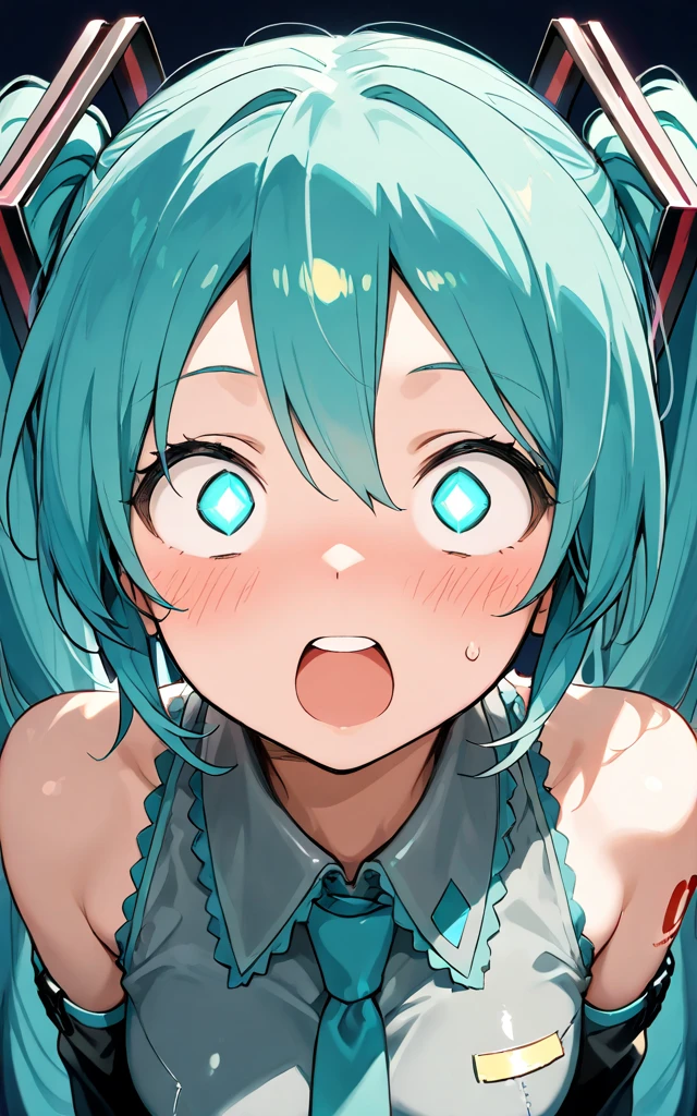Close ~ eyes。
feel。
My face gets sticky with saliva。
Blushing。