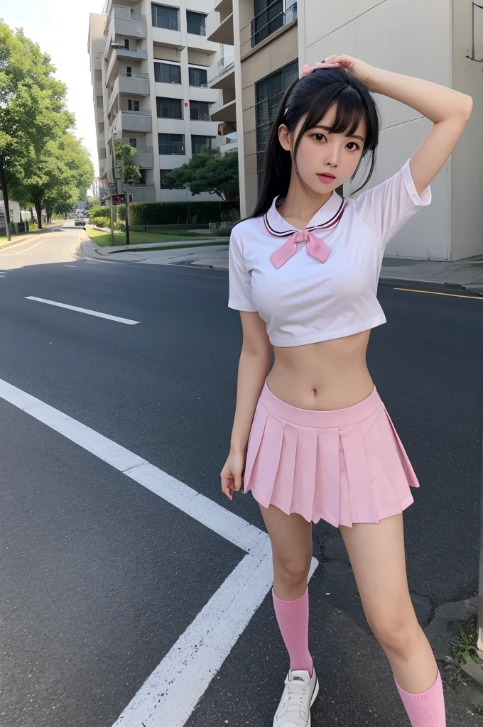8k,Japanese,,Innocent face,Teenage Girle,mini skirt,Casual wear,Sitting,Black Hair,garden,Hair Clip、Light clothing、Cheerleader、cute、High exposure、Spreading her legs wide、See-through fashionable clothes、Her panties are showing、Knee-high socks、Absolute area、The base of the thighs is visible、camisole、Baggy tank top、I'm on my knees、Angle from below、I can see your 、The labia majora is visible、The lower half is naked、The labia majora is visible、cute顔