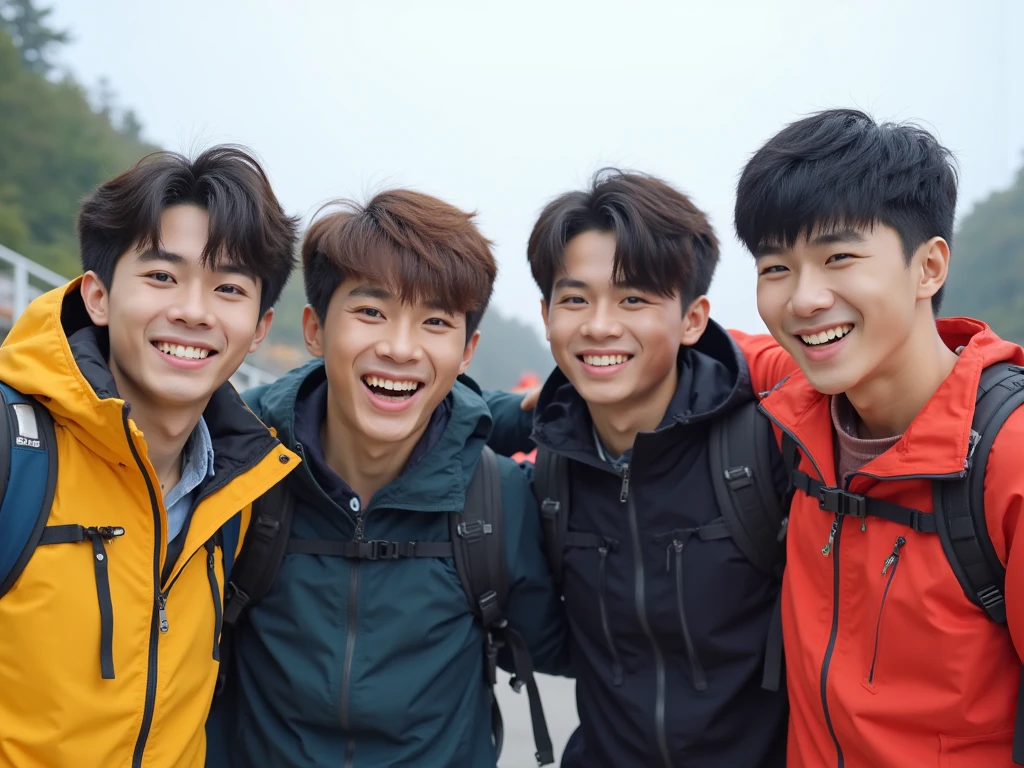 There are a lot of people in the park taking pictures together, 8k selfie photograph, taken on go pro hero8, haruhi, shot on gopro9, selfie shot straight on angle, A picture, with many travelers, Highlight, self-shot, Student, Selfie Photos, high fov, blurry photo, High school, photograph taken in 2 0 2 0, pov photo,(Men),(Real human photos),(Facial structure:2.0),(Confused Boy)