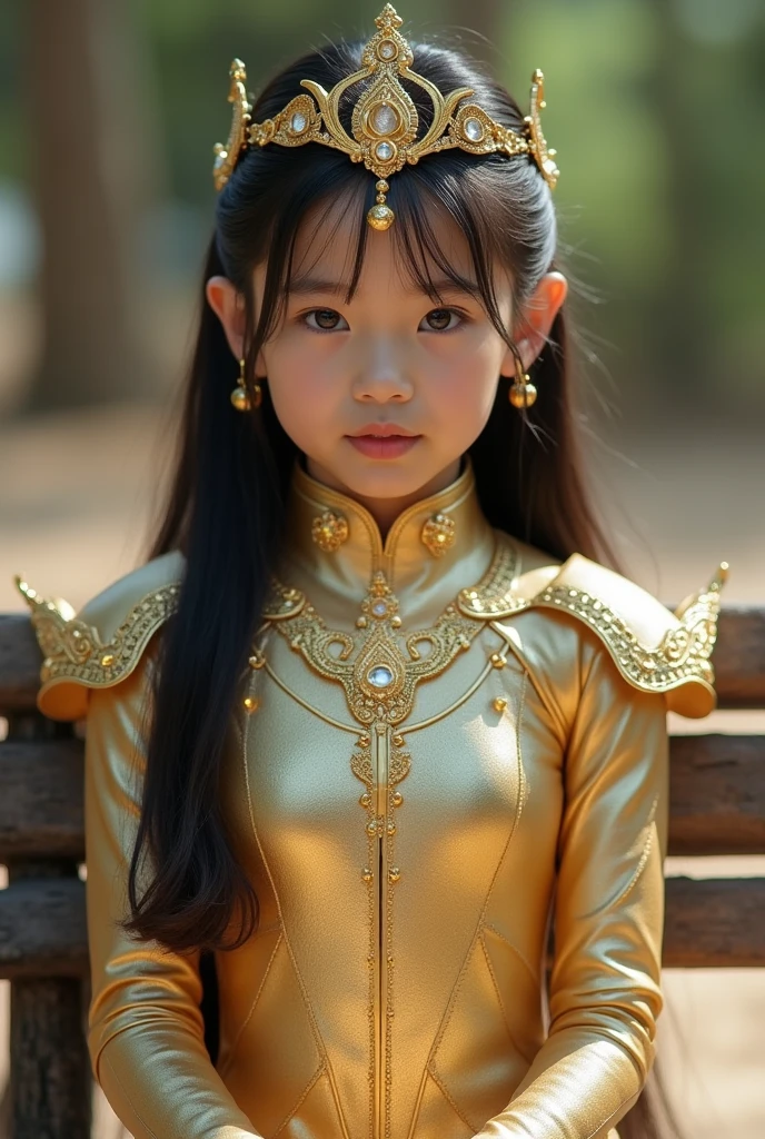 Young girl wearing a Thai costume