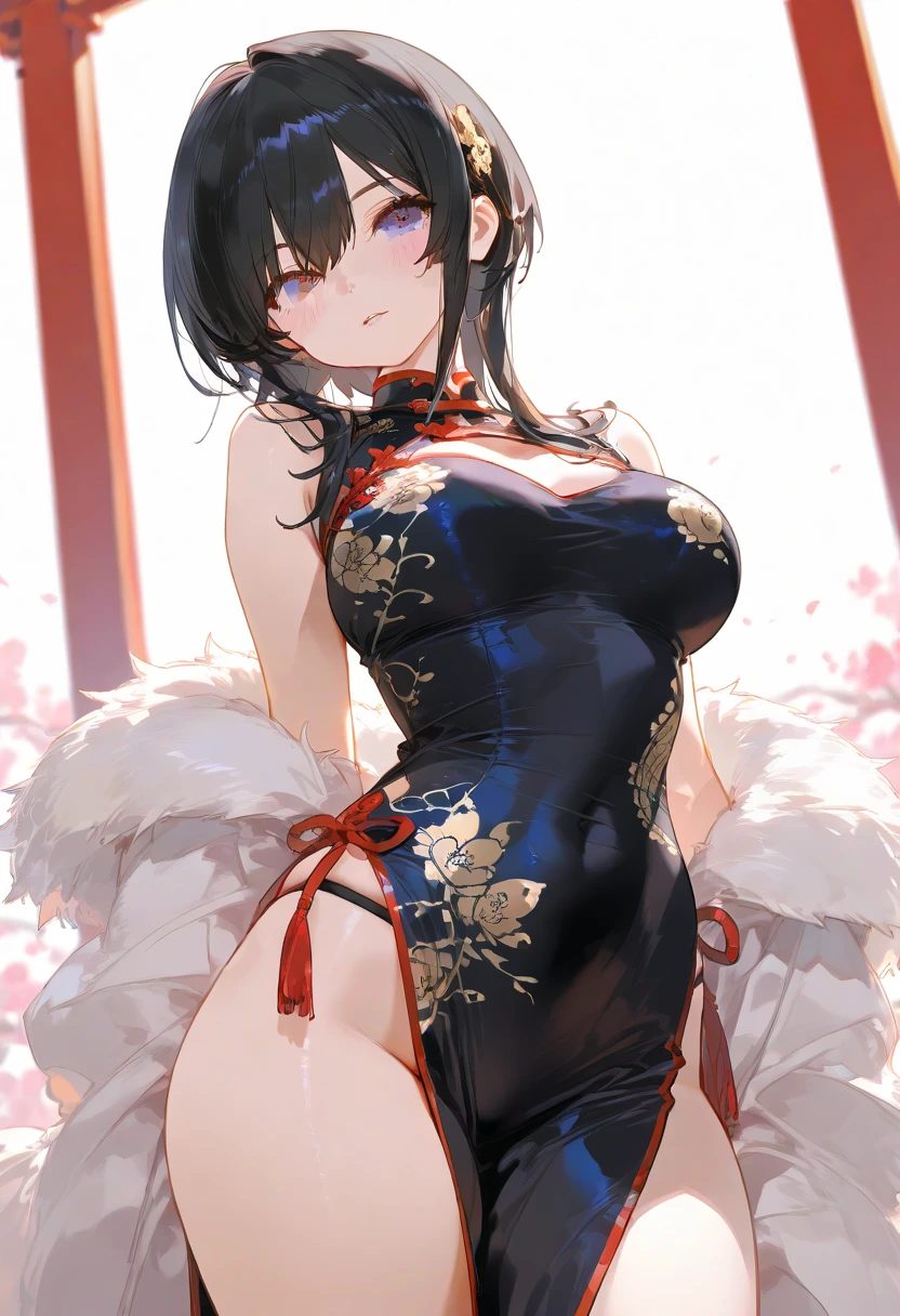 absurdres, RAW photo, extremely delicate and beautiful, masterpiece, Best Quality, ultra high resolution, 32k, hyperrealistic, ultra-detailed, in her 20s, delicate facial features, tearful mole, earring, medium breasts, full body shot, shorter middle hair, black hair, jiangshi, Spells with red letters on yellow,