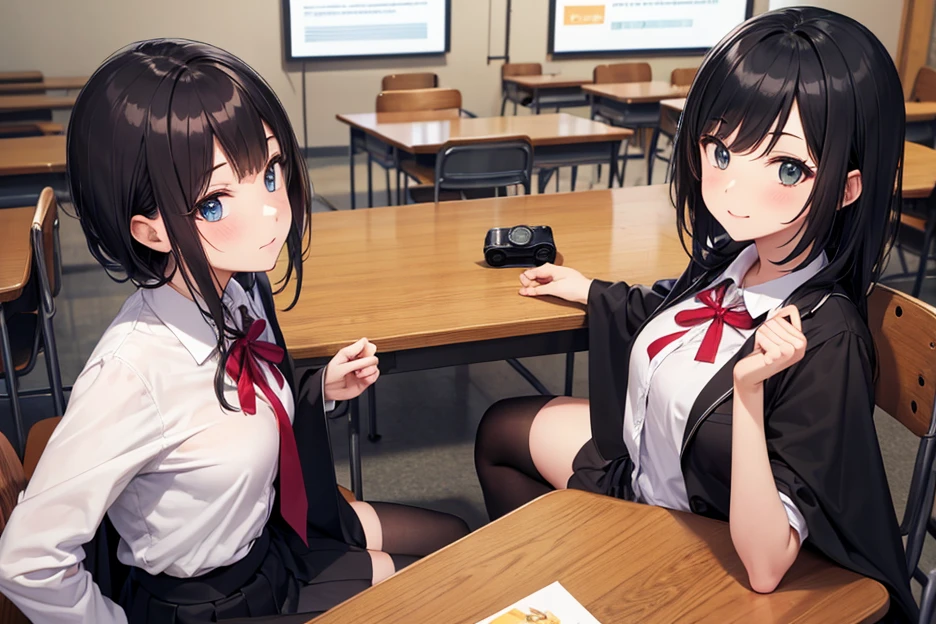 ecchi anime style, ecchi style, azur lane style, visual novel key visual, anime girls in underwear posing for a picture with a pink background, three girls in school uniforms standing in a library, ecchi anime style, hololive, ecchi, in clothes! highly detailed, visual novel cg, jk uniform, high school girls, upskirt, panty, anime maids riding early tanks