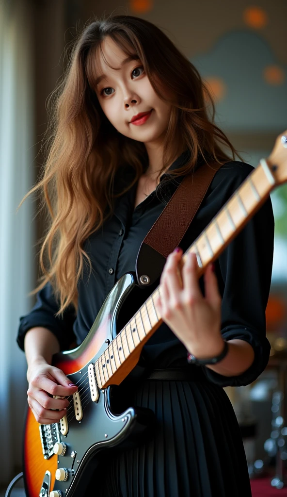 woman playing guitar!
