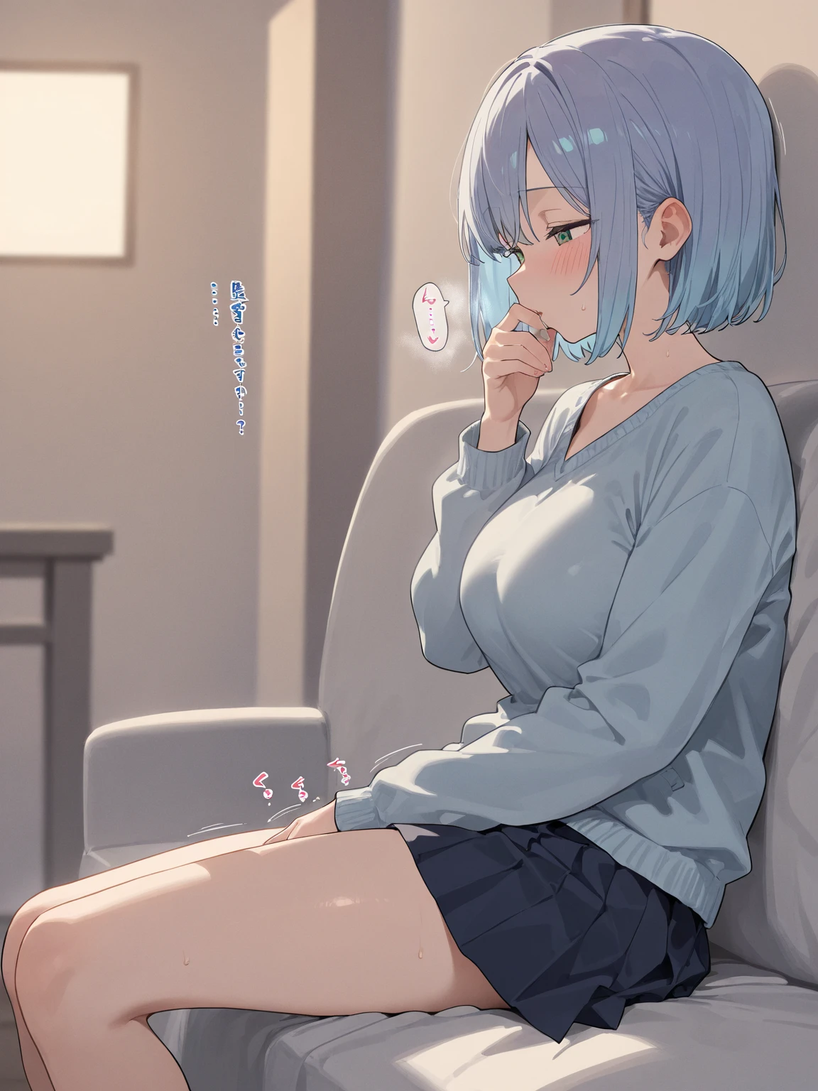(masterpiece), best quality, (((ultra detailed, 8k quality))), expressive eyes, perfect face, perfect anatomy, perfect body, scene,Tank Top,grinning,round eyes,otaku room,hold indoor,fall in love,blush,heart pupil,full body