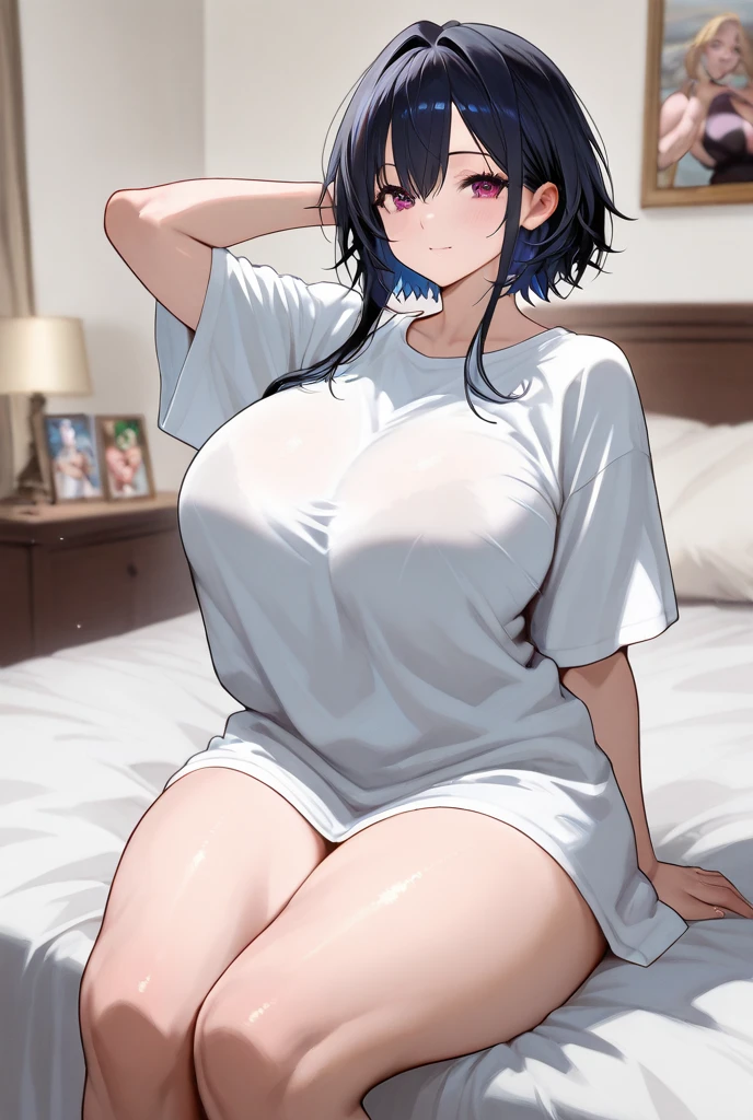 Healthy Japanese  middle school girl,　Beautiful girl as cute as an idol,　perfect naked,　Completely naked,　on the bed,　Sleep and open legs,　(open legs),　Showing off the vagina,　the vagina is greatly enlarged,　(pubic hair:0.0),　tanned skin,　(Very big:1.6),　Very soft breasts,　Breasts sagging heavily due to gravity,　(extra short cut hair:1.8),　(boyish hair),　beautiful belly,　anatomically correct,　16K,　(completely naked:1.0)