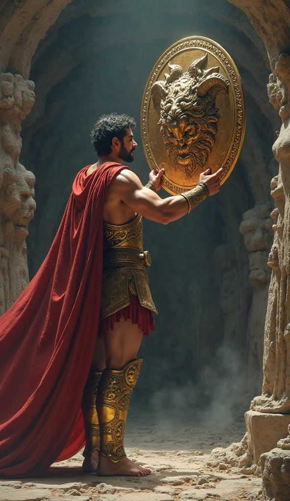 Acrisius, grandfather of Perseus dead on the bloodied ground