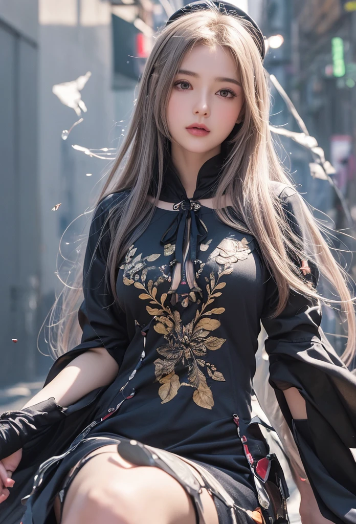(masterpiece, 最high quality, 最high quality, Official Art, beautifully、aesthetic:1.2),  Very detailed,colorful,Most detailed,night、深night、Degrees of Freedom:1.8、8k、Anatomically correct , (Shiny skin), (Many colors:1.4), beautiful、Japanese、White shirt、uper big breasts:1.99、Small waist:1.3、High resolution、high quality、high resolution、Realistic、realism、Photorealistic、Realistic textured face and body、Perfect Anatomy、beautiful、Rainbow Hair、realism、Realistic、Photorealistic、Raw photo、超A high  resolution  、SLR、Octane Rendering、Smaller face、Detailed Background:Asahi、