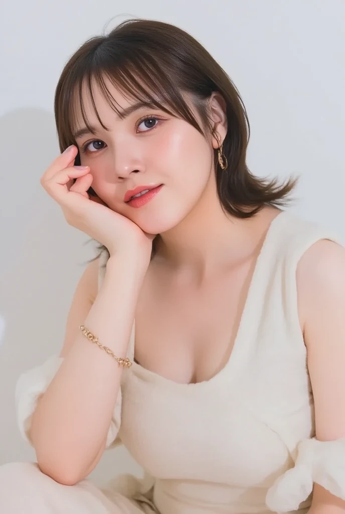 ((Snapshots of everyday life, Clear photos, Take a full body photo:1.5)),
(Trending Fashion, White collared shirt, Long flared skirt, Wearing stockings:1.8),
(No bra, The shape of the nipples is visible,rich,Beautiful thighs,Ultra-detailed skin,Small pores in the skin:1.4),
((Her body is incredibly beautiful and stylish :1.4)),
((She has an angry look:1.5)),
((Clothes are being forcibly torn:1.8)),
((32 years old, Beautiful female boss, Naughty lips, Sexy body, Body facing forward:1.4)),
((Small breasts, Flat Chest, chest is slightly drooping:1.2)),
((Large bedroom, Spotlight:1.4)),
Eye focus, Narrow shoulders, Beautiful clavicle, Thin arms, Thin legs, The back of the hand is beautiful and feminine, Slim figure, Soft belly, Tight waist, Highly detailed face, super detailed breasts, Ultra-detailed skin, Fair skin, Shiny skin,
Ultra-detailed lips, Fuller lips, Thick and soft lips, Glossy pink lips,
Blushing, White teeth, blue eyes,
Beautiful actress makeup, compensate, Pink lipstick,
Dark brown hair, Delicate and soft hair, (Put your hair up, Fluffy short bob, ponytail:1.2), (Sweep your bangs to the side:1.2),
(Stylish earrings,necklace:1.2),