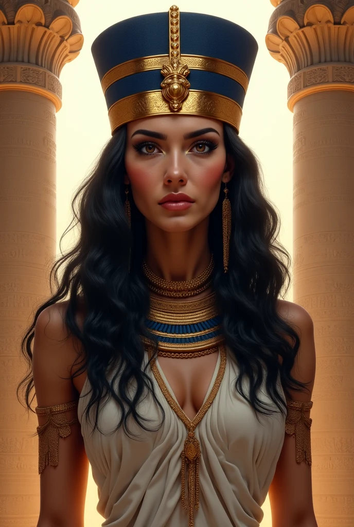 Create a redesign for Cleo De Nile using the gothic style and Egyptian accessories, such as the Ankh and the Diadem [You can add more of these types of accessories]