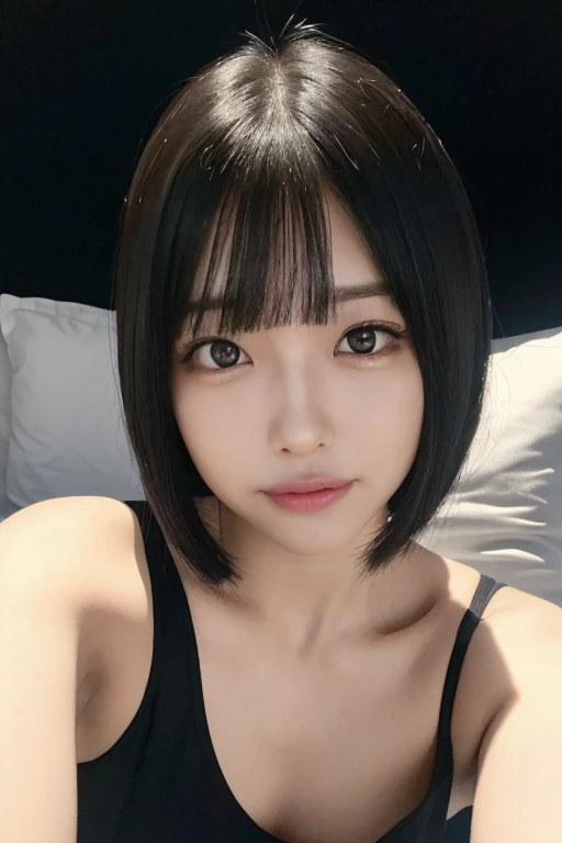 A fifty-something Asian woman with black hair and large breasts,Kissing Mouth、cute child、 mayuri shiina, realistic Young Gravure Idol, Young Sensual Gravure Idol, Yoshitomo Nara, Young Gravure Idol, Ishida Sui with black hair, shikamimi, Kotegawa Yui, Young and cute gravure idol, Ayaka