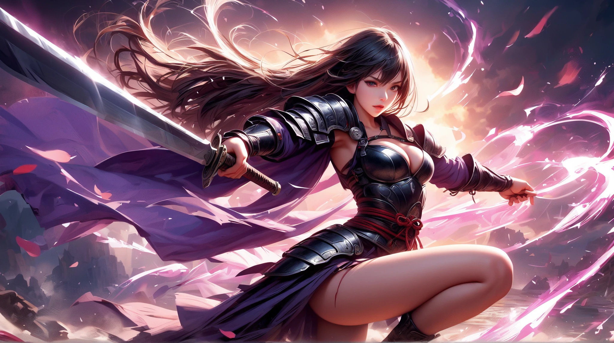 anime girl engaged in a swordfight