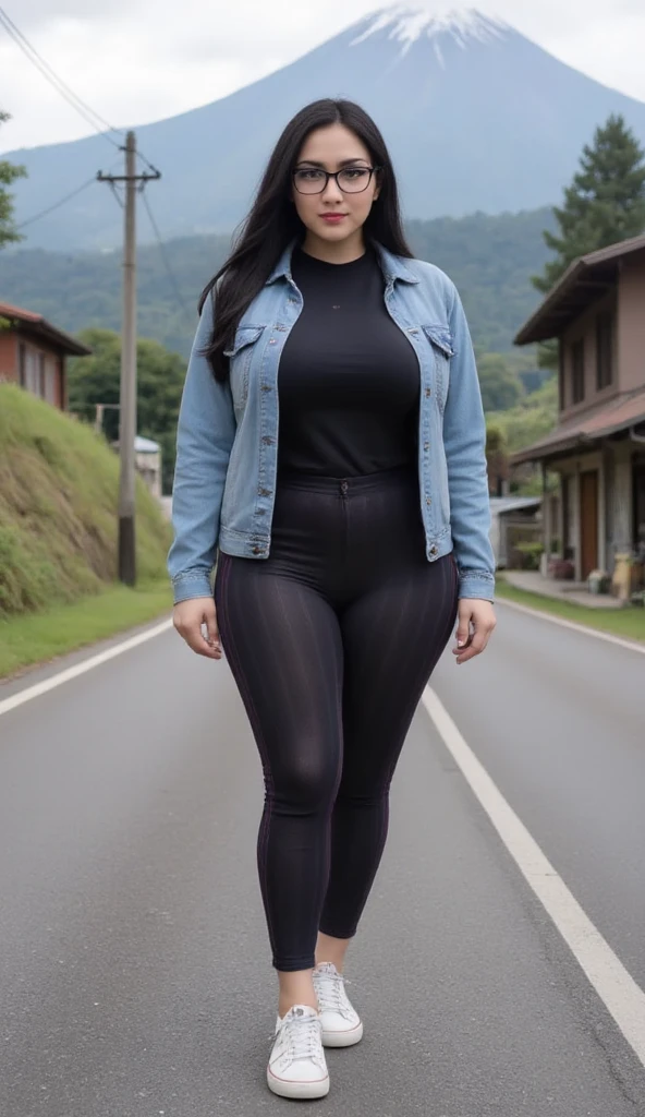 (8K), (High Quality), (Ultra realistic), (High Details), (Face detail), (Shadow Detail), ((25 years old)), 1 japanese adult, Black hair, Very long hair, (((Gigantic huge breast : 1.9))), (Big butt), white shirt , grey jeans, tall body, black shoes, outdoor, stand, midnight, night, darkness, low lighting, rainy, rain, real rain, full body, look at the viewers