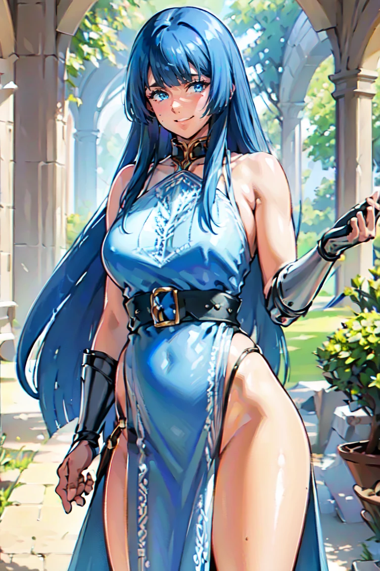 a woman with blue hair and a white dress is posing, extremely detailed artgerm, anime goddess, as seen on artgerm, ((a beautiful fantasy empress)), ig model | artgerm, ! dream artgerm, a beautiful fantasy empress, artgerm and rossdraws, astral fairy, artgerm style, style artgerm