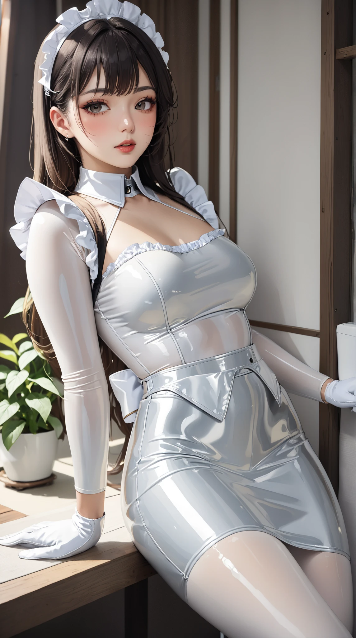 (Tabletop:1.0), (highest quality:1.4), (High resolution:1.2), (Realistic:1.4), (8k, RAW Photos:1.2), (Soft Focus:1.4),(close up:1.2),break,a girl sitting on the chair and wearing eroded slime  sleeveless qipao  and  eroded slime blue skirt and jacket,Smiling while taking a photo.............................................................,(a girl  wearing eroded sticky slimy purple sleeveless highneck qipao and sticky slimy blue skirt and off shoulder latex jacket:1.2),(sticking out their tongue:1.2),BREAK,Smooth and tight boots, Clear skin,latex, Translucent body,latex Shiny,Perfect Fingers,(Shiny latex gloves:1.2), gloves that fit their skin,break,BREAK,bob hair,(vermilion wave hair:1.2),(smile:1.2),glossy Shiny reflective, Makeup,Japanese Goddess, Glowing Skin,Gorgeous Japanese Model,Shiny,Shiny,(eroded liquid over knee black boots:1.2),break,Detailed Background,(sitting on the chair at the highschool:1.1)