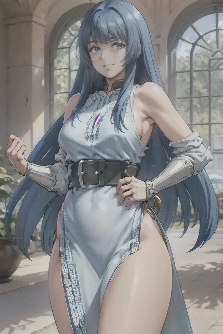 (absurdres, 8k, 4k, masterpiece, hyper extreme detailed:1.2), solo, 1girl, side view portrait, best quality, expressive eyes, perfect face, 1girl, portrait, solo, Female, mature female, adult, silver hair, brown eyes, light smile, small bust, long hair, straight hair, swept bangs, cowboy shot, half body, silver hair, expressive eyes, per_azura, perfect eyes, cafe background, glasses, artist, artistic, creative, creativity, passion, passionate, friendly, sitting down, recliner, blue skies, sun, clouds, window, bound, bondage, (arms behind back:1.4), single leg purple pantyhose, necklace ,asymmetrical legwear, purple dress, purple veil, barefoot, gloves, anklet, mouth veil, jewelry, fingerless gloves, elbow gloves, bdsm, tape gag, tape, tape bondage, restrained, tape wrapped, wrap gag, bondage, taped wrists, taped breasts, taped mouth, taped elbows, taped forearms, standing up, 1girl, taped thighs, taped ankles, tape gagged, wrap gag, black tape, colored tape,