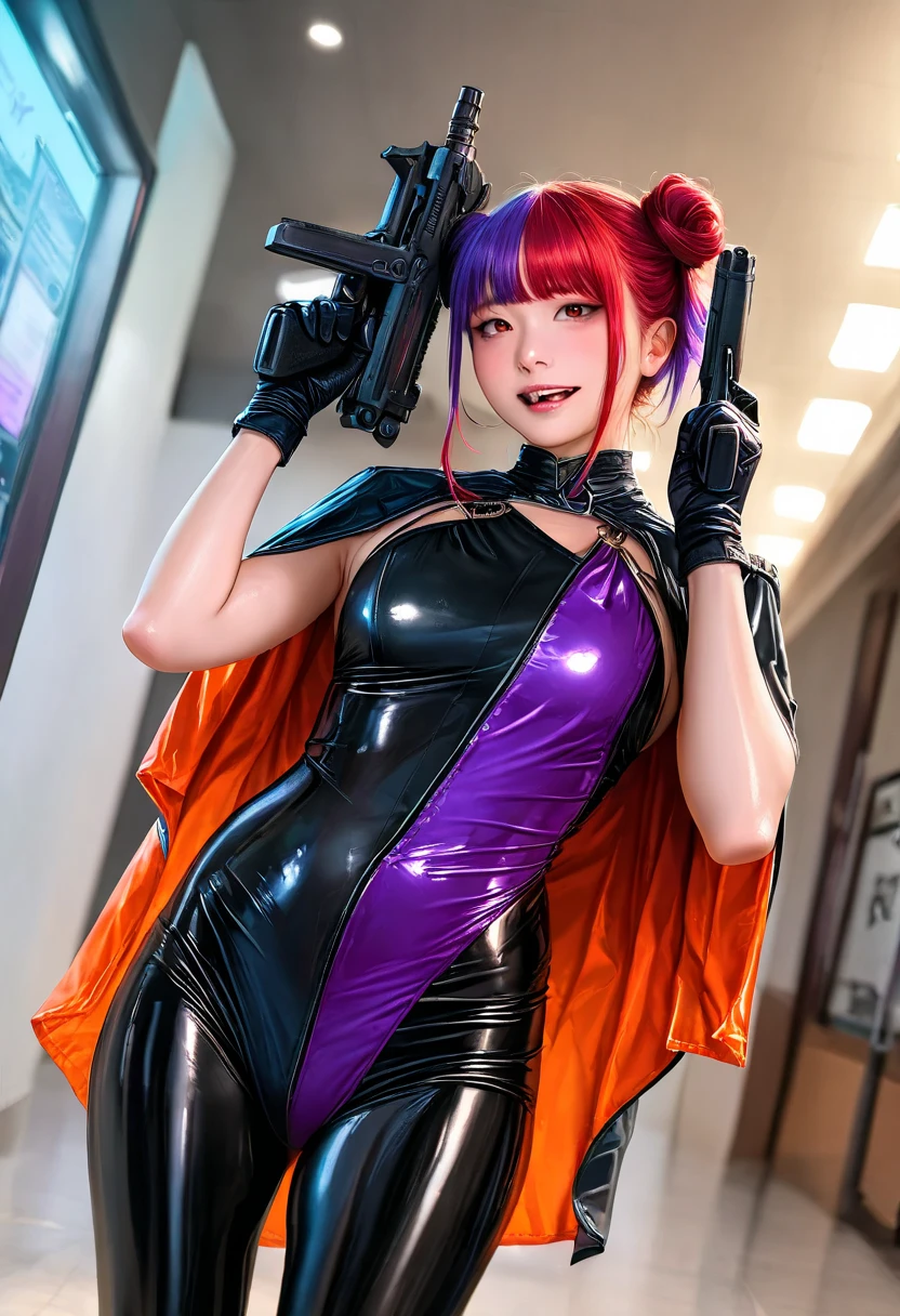 Misato Katsuragi, Evangelion, EVA 01, vestido corto ?????, sexy, obra maestra, obra maestra, renderizar, NIKON, 1.8f, bokeeh, luces tenues, hermosa, purple hair, cabello morado, ojos hermosos, perfecta, cuerpo perfecto, belleza, ciudad, Tokio streets, noche, night,