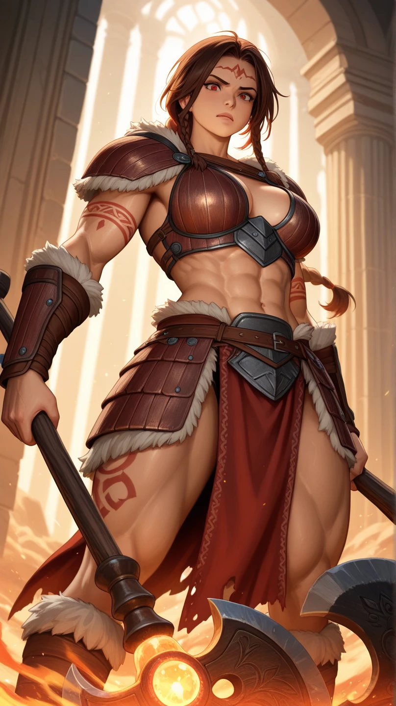 (beautiful face: 2), 25-year-old nordic woman face, thick muscular neck, matching neck, matching trapezius muscles, matching hair, slight smirk, neutral stare, violet and blue eyes