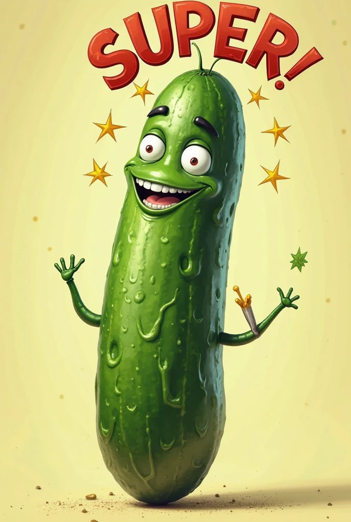 A pickle going into space dancing
