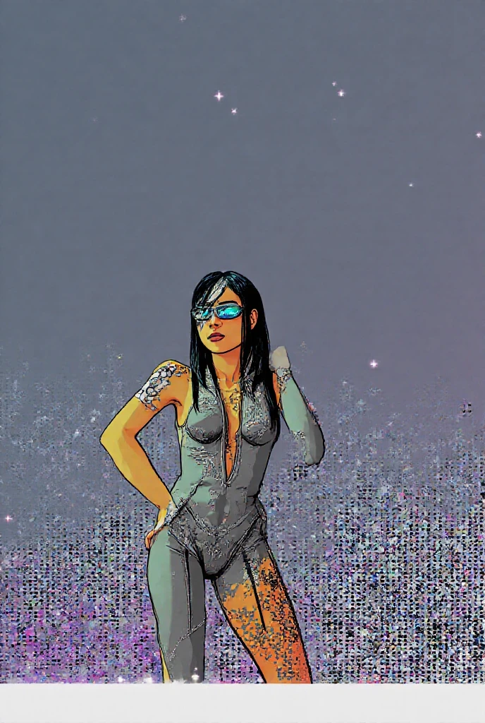 fantasy art, ink punk style vector art style by Salvador Dali in collaboration Ilya Kuvshinov, Young woman, full-length body, no clothes, professional art (slender alluring woman), complex art, ((high detail)) multicoloured. ((high quality))