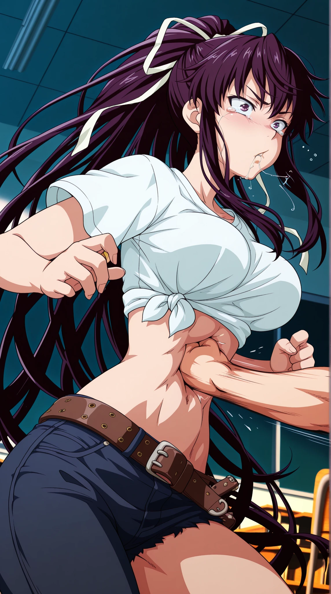 high quality, (japanese boys anal fucks 3 japanese body builder wife from behind:1.5), (detailed eyes), (black long hair), (muscle:1.5), naked,(shiny skin), (detailed puffy nipples:1.1), (orgasm:1.5),(muscular chest),(boy's face:1.2),(cum on faces), penises,