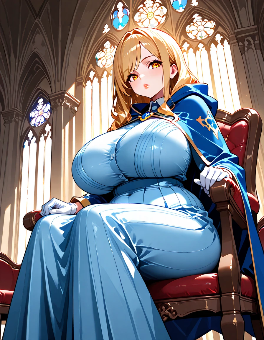 Lian, long blonde hair, hair stick, bangs, blue eyes, solo, smiling, standing, upper body, hips, bare shoulders,purple thighhighs, white dress, gold jewelry,armor,gloves,circlet, cleavage, red and gold royal castle, gigantic breasts, (best quality, masterpiece, beautiful and aesthetic:1.2, highest detailed face, perfect face,) eyes, perfect face,expressive eyes,
looking at viewer, in the center of the image,(Upper_body),(Focus on her face),
official art,extremely detailed CG unity 8k wallpaper, perfect lighting,Colorful, Bright_Front_face_Lighting,shiny skin,
(masterpiece:1.0),(best_quality:1.0), ultra high res,4K,ultra-detailed
