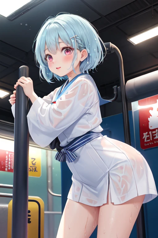 8K、masterpiece、Japanese、Woman wearing glasses、Neon(nod)、from the front、smile、Childish、Small breasts、See-through underwear、night、Bedroom、Show your underwear、mini skirt