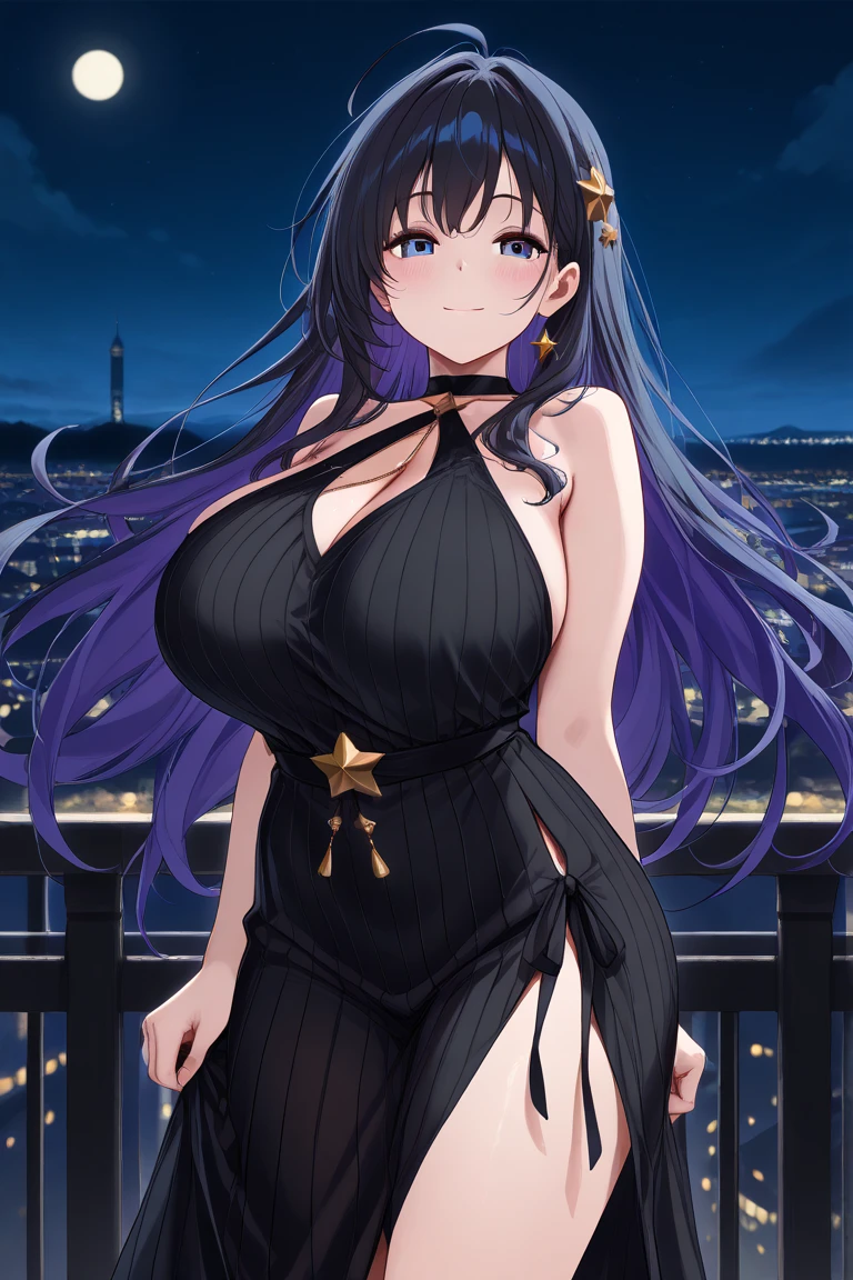 woman, very dark purple hair, purple eyes, long hair, large breasts, very long dress, very tight dress, standing straight, (wetting herself:1.5), best quality, ultra-detailed, HDR, studio lighting, professional, vivid colors, sharp focus, bokeh, landscape, office, night, window, cityscape, colorful city, neon lights, futuristic, science fiction, soft lighting, dynamic shadows, (embarrassed:1.5), (humiliation:1.5), b(lushing:1.5), (angry:1.25), (tears:1.5), facing viewer, (hands on hips:1.5)