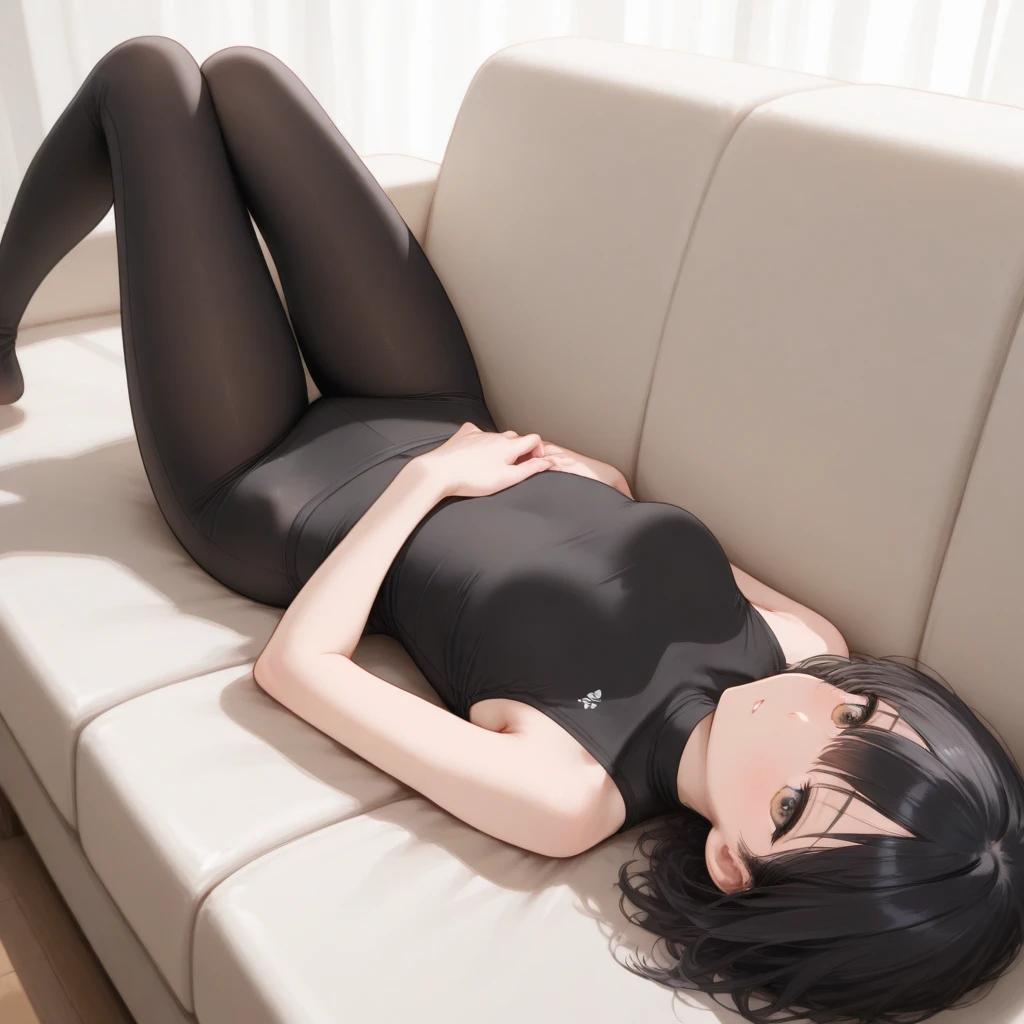 masterpiece, masterpiece, best quality, best quality, real, unity, 8k wallpaper, official art, highly detailed cg unity 8k wallpaper, ulzzang-6500, one girl, cute, professional lighting, ((long black spandex shorts: 1.37)), long hair, disheveled hair, (original: 1.2), (real: 1.4), ultra detailed, high resolution, ultra detailed, fantastic, Fine details, cinematic lighting, simple costumes, detailed clothing texture, bed, sleeping face down, projected from above. (8k, RAW photo, highest quality, masterpiece: 1.27), (realistic, photorealistic: 1.37), physically based rendering, handsome, masterpiece, highest quality, high resolution,