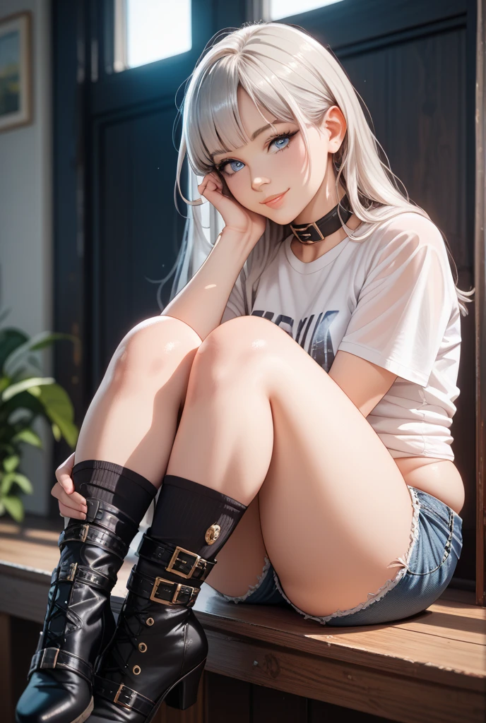 White hair Fei Jiayu JK white legs --auto