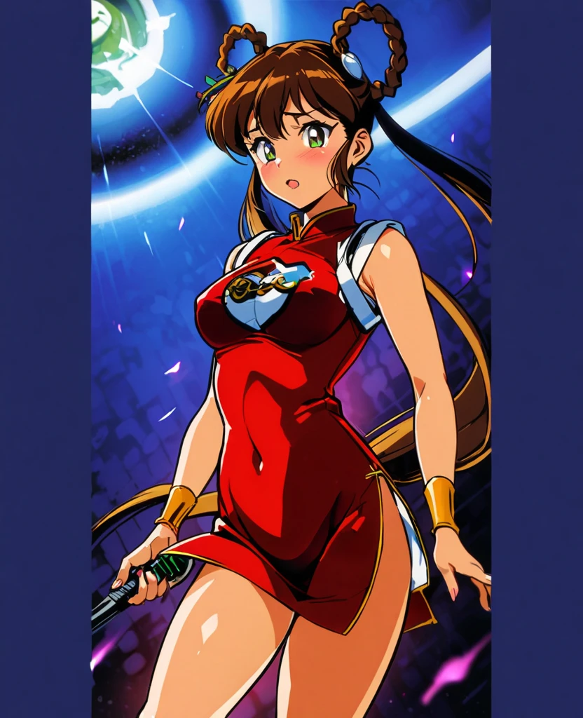 (masterpiece:1.4), high quality, High resolution, Sharp focus, Detailed clothing, Detailed body, Detailed face, anime, 最high quality, 4K, 8K, An absurd solution, Intricate details, Fine hand, (Fine grain:1.3), animeーション, Very detailedな, High resolution, Very detailed, One girl, smile, (chest), Pale skin, Curvy, One girl, (Aqua Eye), Overall details Yoko Mano,alone, Hair Ring,Long twin tails, Chinese clothing, White panties, Panty shot