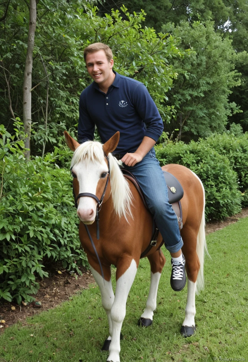 Young handsome cute beautiful skinny white face without shirt  con un cavallo alado de el
