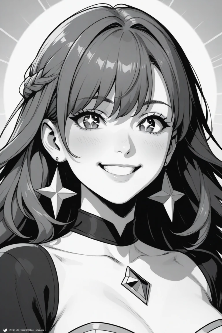 Highest quality:1.5,It is colored like a coloring book,Half color, half black and white,Natural Lip,smile,Idol,Open your arms to welcome me