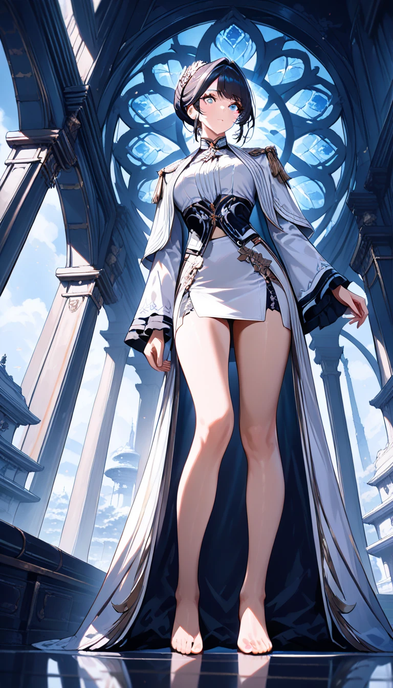 score_9, score_8_up, score_7_up, score_9, BREAK, GwenstacySDXL, 1girl,big breasts, solo, looking at viewer, (aponia, china dress, qipao), 1girl, hair ornament, bangs, black footwear,pantyhose,blackgloves,(blue Chestscarf),