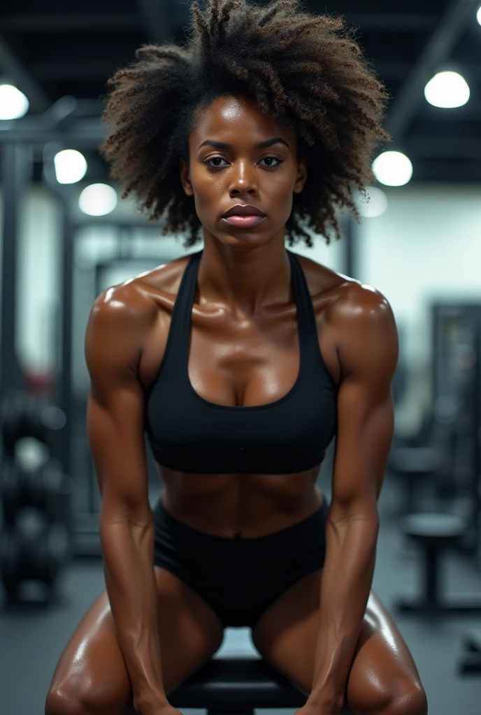 black woman in gym