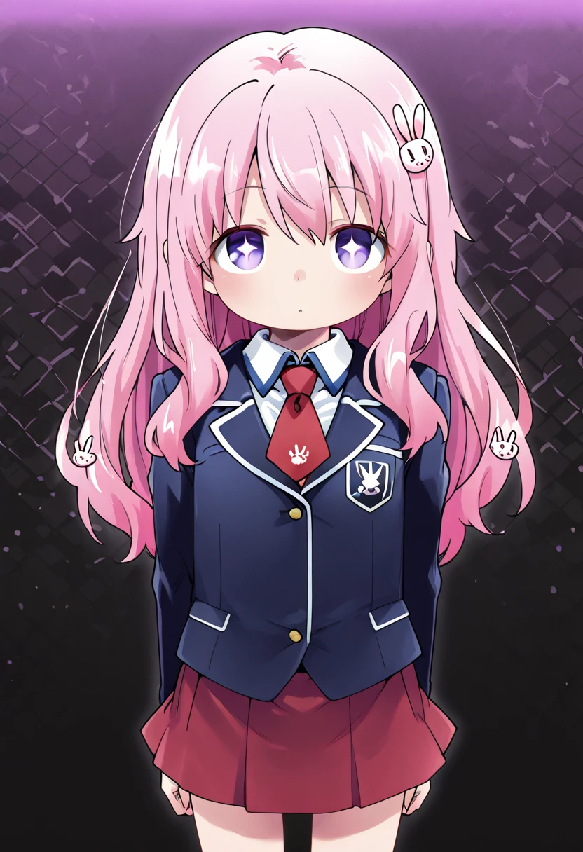 score_9, score_8_up, score_8, score_9, <lora:identity_censor_pony-10:1>, 1 girl, cowboy shot, reisen_udongein_inaba, purple_hair, rabbit_ears, long_hair, white_shirt, red_necktie, pink_skirt, loose_socks, loafers, blazer <lora:reisen_udongein_inaba_ponyxl-10:0.8> identity censor, <lora:nekojiraXL_P6_lokr_V4302:0.8>, red background