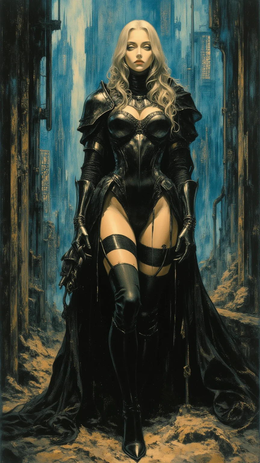 a black and white comic book image of a blonde woman vampire rising from her grave in a cemetery