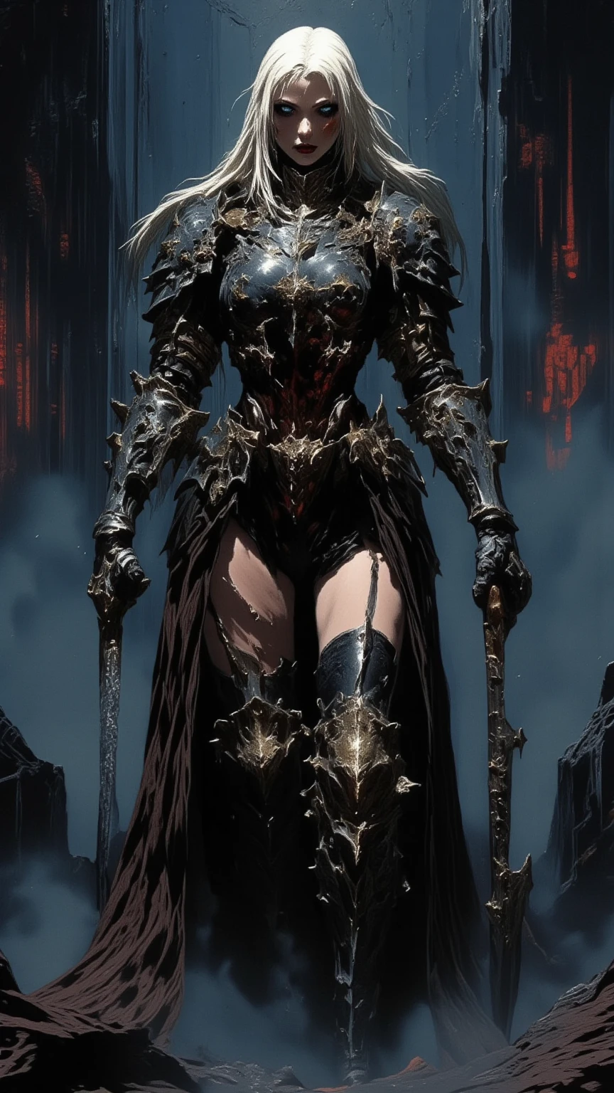 ((best quality)) , ((masterpiece)) , (detailed),Pyrogravure of a masterpiece, Functional (Female Ifrit:1.2) in a Oriental setting, dressed in armor, Sharp and in focus, Proud,Horror-themed , Eerie, unsettling, dark, spooky, suspenseful, grim, highly detailed