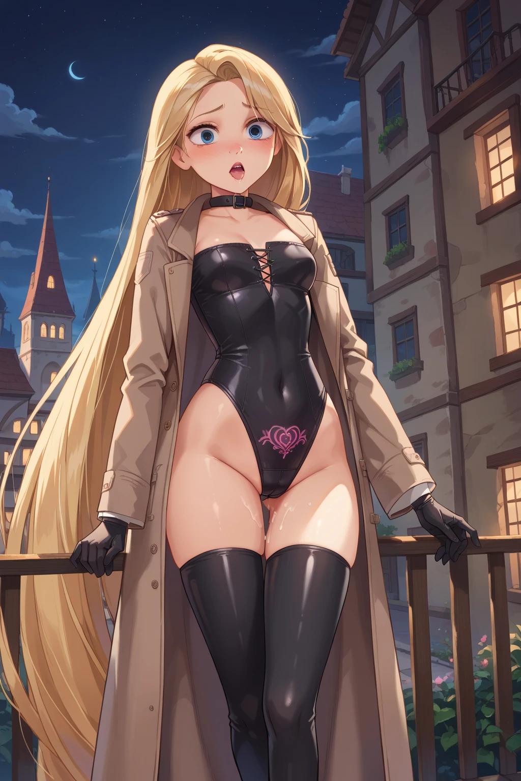 ((8K high quality),Big eyes,long eyelashes,Small Nostril:1.8,ultimate face,reality,clear facial features,milky white skin,(messy hair),best portrait,fine and beautiful eyes, beautifully detailed nose, highly detailed skin) ,(Beautiful face with double eyelids),excellent details, ultra high resolution,delicate and beautiful face,((huge breast:1.1)),(thick thighs:1.1),(embarrassing:1.3,blush:1.3),(orgasm:0.8),(ecstasy:1.5),(trembling:1.0),(tears:1.1),(lace panties:0.8),(milf:1.3),(vapor:1.1),(Wet:1.0),(Sweat:1.2),(Long Sleeve),((street,at the town:1.3)).(mama:1.1),amazing background,colorful hair, (((Underwear under the coat:1.2,Cover crotch with hands:1.2))),nsfw, Looking away