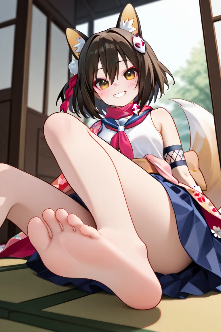 cute、Beautiful breasts、naked、squat、(Blushing Acme:1.5)、Crying orgasm、Open yukata,Tied up hair、Crucifixion、Anal dildo、