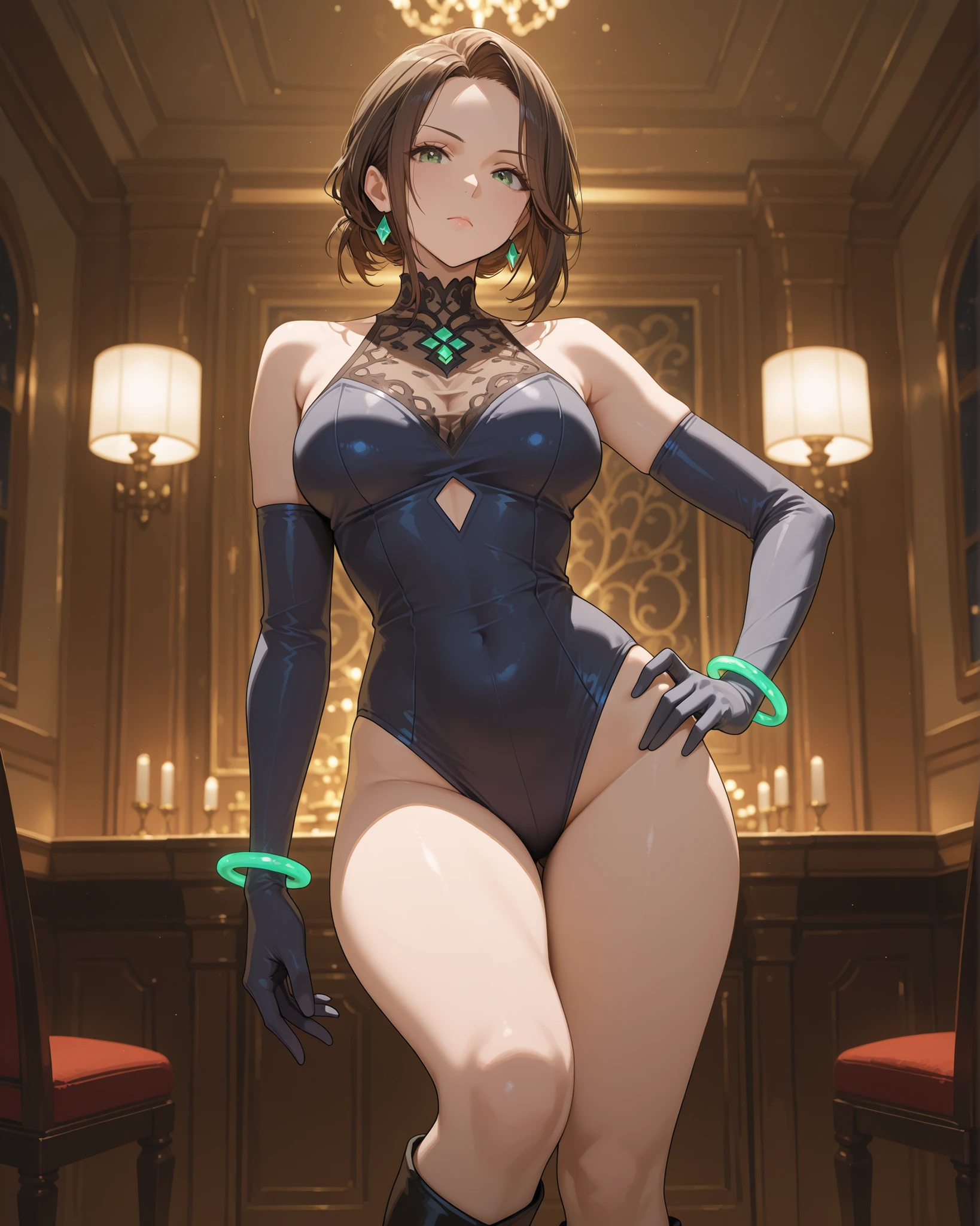 Jolyne, Big breasts, micro bikini,  shiny hair, shiny skin
