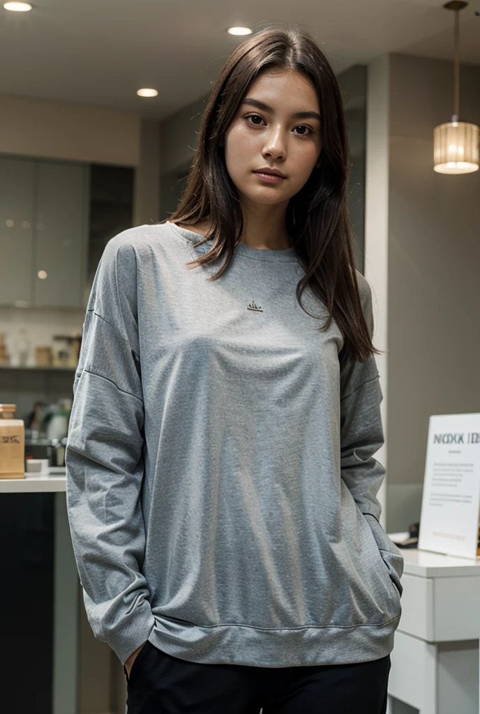 masterpiece、((Grey sweater))、 ((Plug Suit)), ((beautiful girl:1.2))、I am not'T'Without a mechanized body、Mechanized chest and abdomen、Mechanized back of the head、Body-hugging mecha leg rack metallic suit、 Are standing、Tied up、金属robot、((Cyberpunk Background))、(Neon Light)、(Futuristic Machine Factory Background)、Cyber Dynamo、Artificial body、All-metal body、Feragenekanisumo abdomen、((robot arm and hand))、((robot レガチン ネック))、Inside the spaceship、beautiful girl、、Asian Beauty, (ActuaTor and cables exposed from the abdomen.、Connected from the neck of the 金属robot to the body、Complex 3d rendering beauTiful porcelain profile super Familiard female android face、cyborg、robot部品、150mm、Beautiful studio soft light、Rim Light、Sharp details、Beautiful Cyberpunk、Ren Hao、Ultra-realistic、Anatomical、Facial muscle cable wire crochip、elegant、Beautiful background、Octane Rendering、HR Giger Style、8k、Highest quality、masterpiece、Awareness-raising、Very delicate and beautiful、 CG very knowledgeable、Unity、wallpaper、(Realistic、Photorealistic:1.37)、wonderful、Familiar、masterpiece、Highest quality、Official Art、Highly Familiard CG Unity 8k wallpaper、Absurd、incredibly Absurd、、robot、Silver Beads、Esvbian full body、Sit on