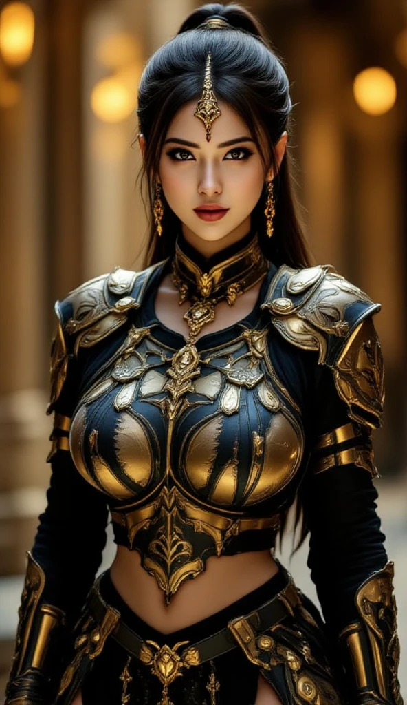 photorealistic, high resolution, soft light,1women, solo, hips up, shining skin, (detailed face), Chinese armor