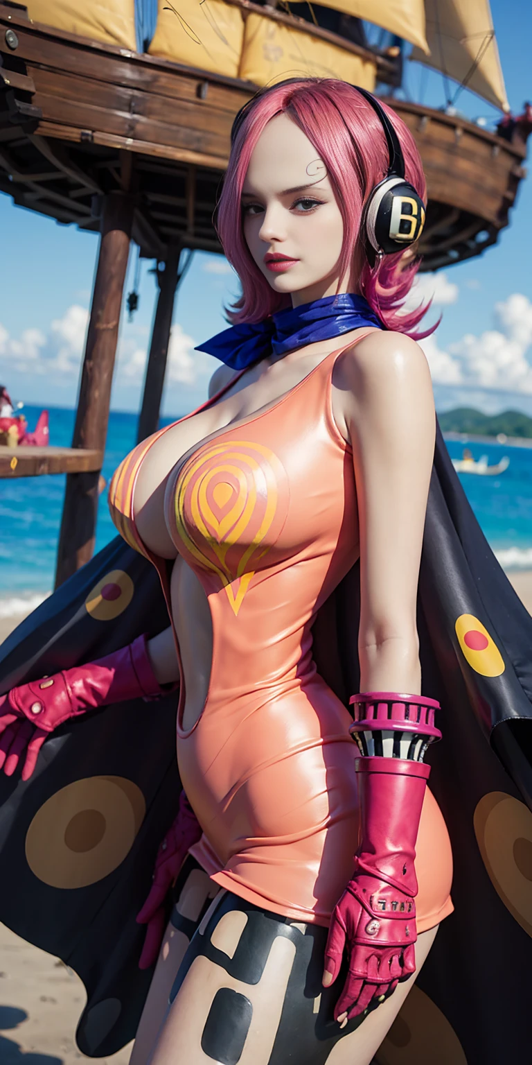 (masterpiece, best quality) Harley Quinn, beautiful woman, pigtails, stylish bikini, on her knees, becoming werehyena, sharp teeth, panting tongue, furry tail, clawed fingers, on the beach, vibrant colors
