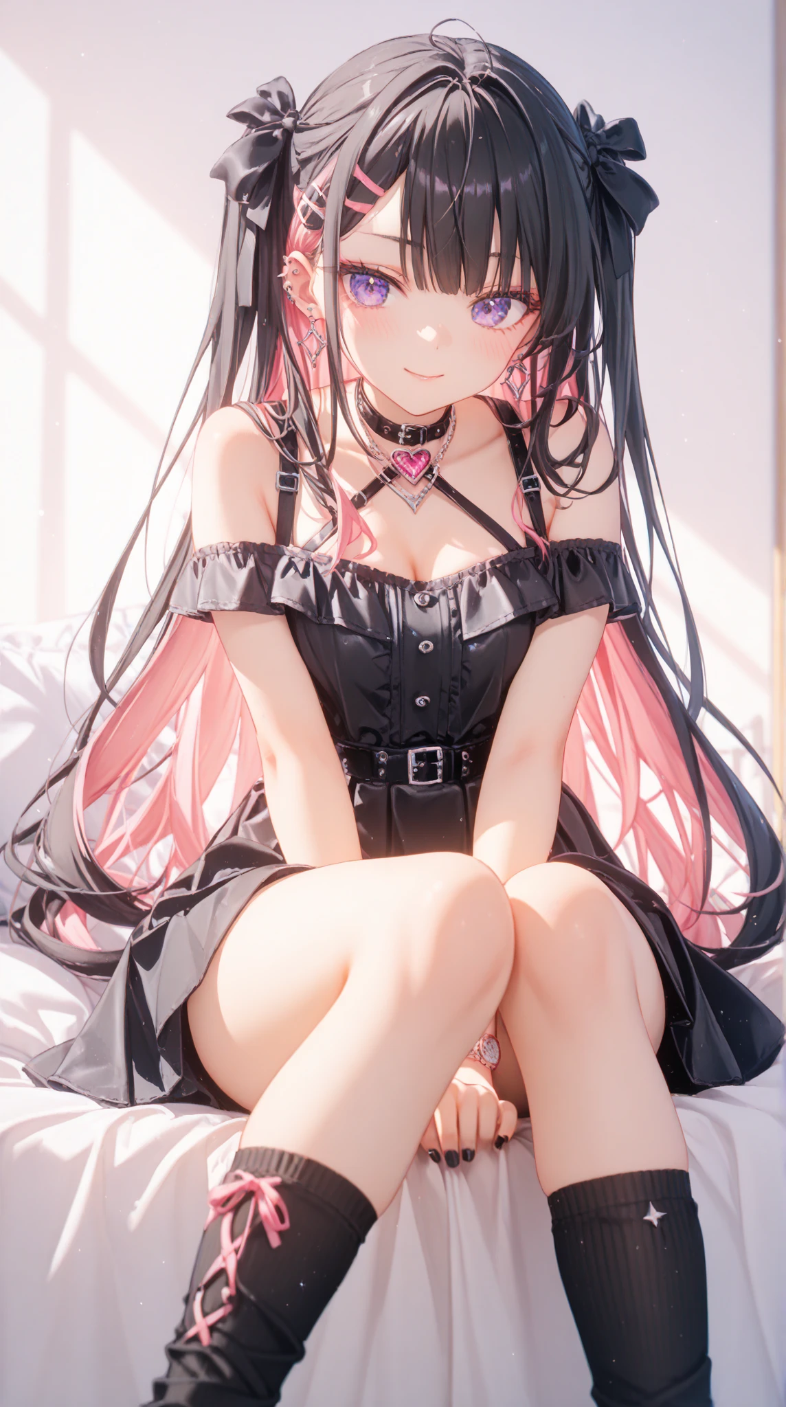 wear gothic loli Rainbow Hair Loli body type Flat Chest