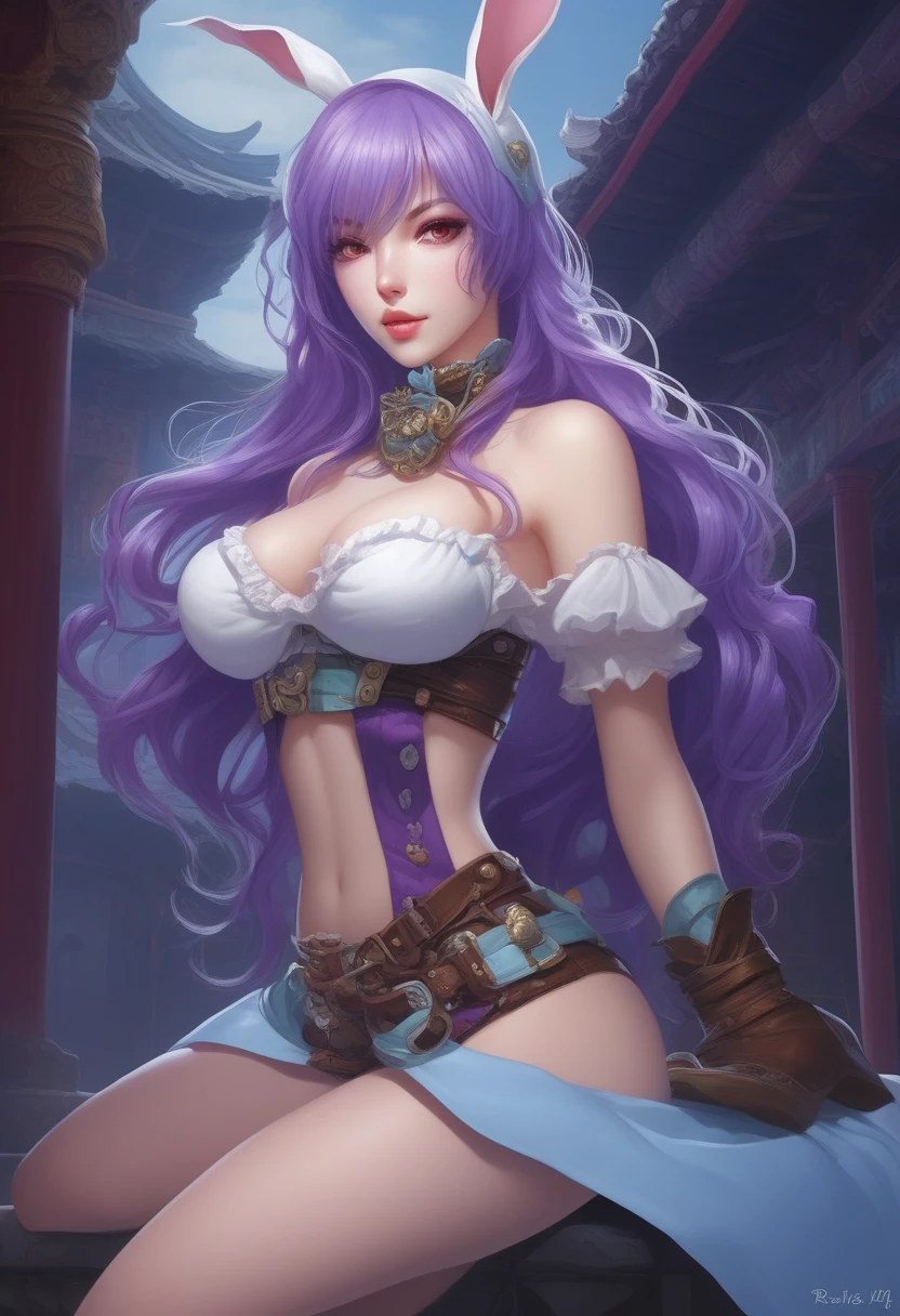 a woman with purple hair and a purple top is posing, nico robin, seductive anime girl, marin kitagawa fanart, official character art, portrait knights of zodiac girl, detailed anime character art, natalie from epic battle fantasy, visual novel sprite, beautiful alluring anime teen, beautiful alluring anime woman, female anime character, mai yoneyama, render of april