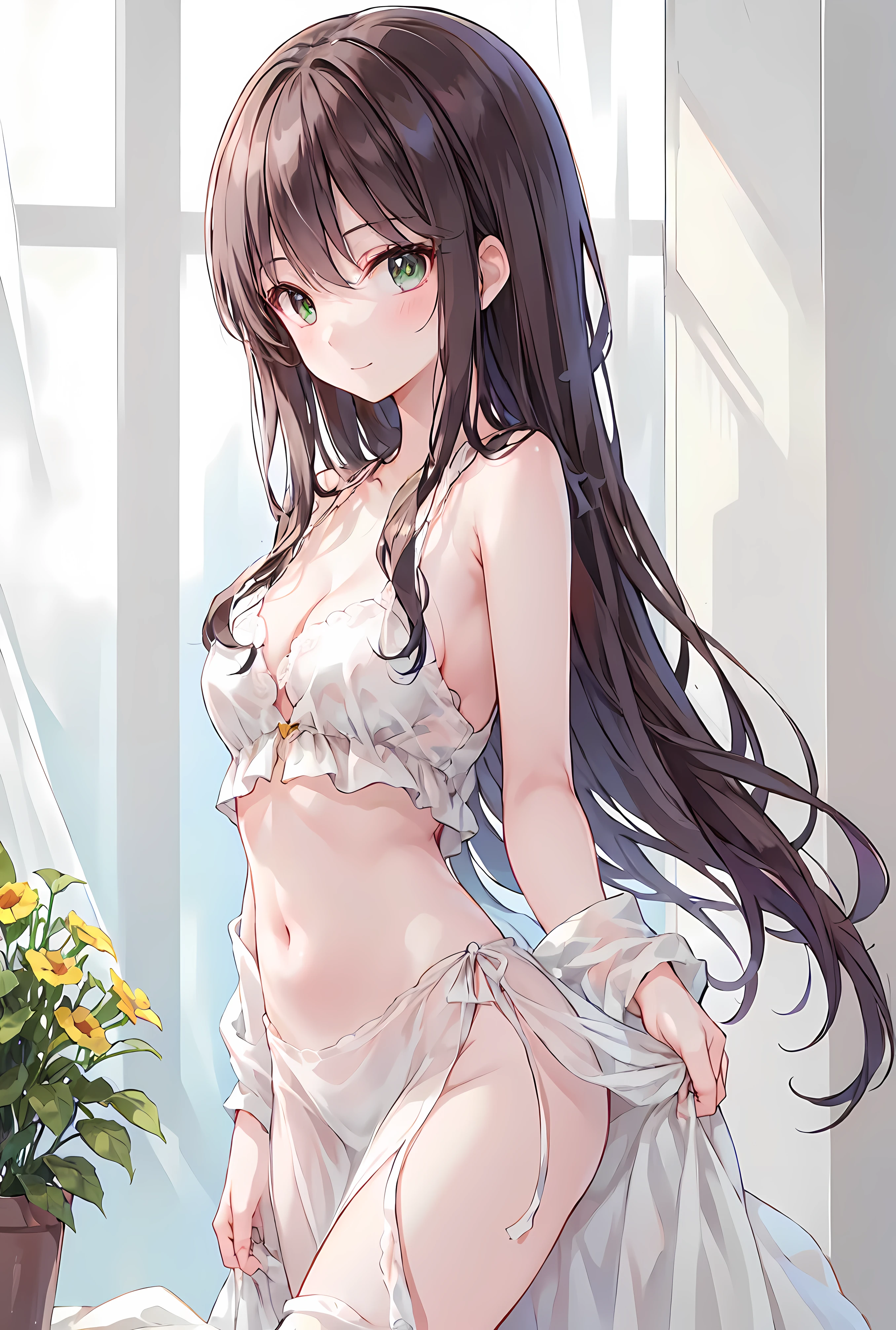(masterpiece)), ((Highest quality)), (Super detailed), ((cute)), cute, (Lovely), ((Very detailed)), 4K, (8K), Highest quality, (beautiful),(((World Class Quality))), Very detailed, High resolution, (詳細な陰影のあるbeautiful顔), Full Body Lesbian，Milk Cap，spring、Black transparent panties, A ruddy look、There is a ring on the right leg，There is a line below the navel，barefoot，Spread your toes，Raise your right leg high，Sit flat、Spread your legs