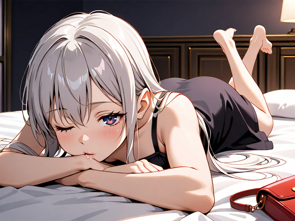 She whispers in bed at night One person pajamas