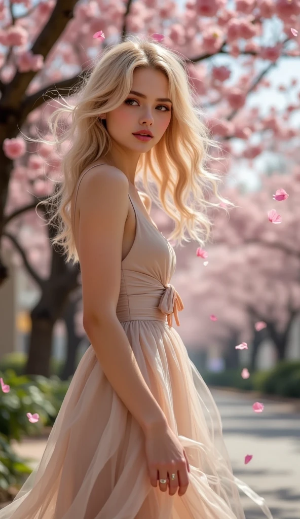 tall blonde wearing a skirt